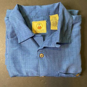 Joe Marlin Hawaiian Short Sleeve Blue Pocket Shirt